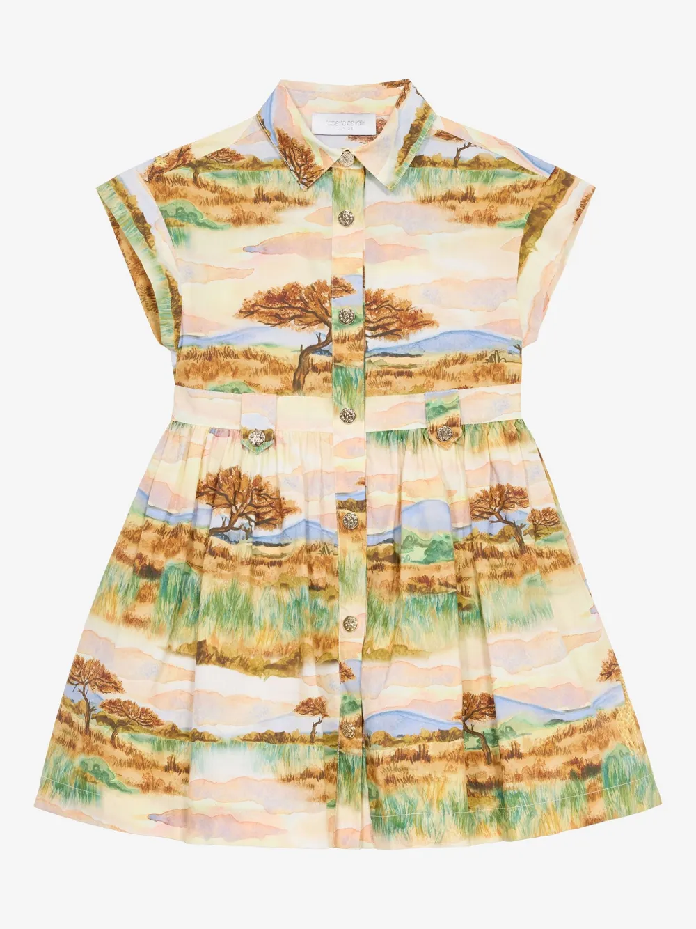 Roberto Cavalli Junior Jurk met print Beige