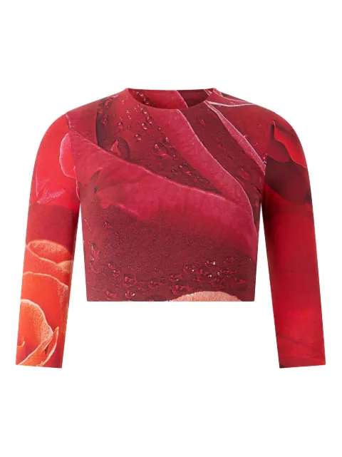Roberto Cavalli rose-print T-shirt