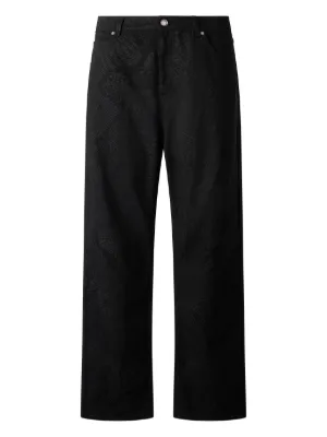 Moschino logo-embroidered straight-leg Trousers | Black | FARFETCH