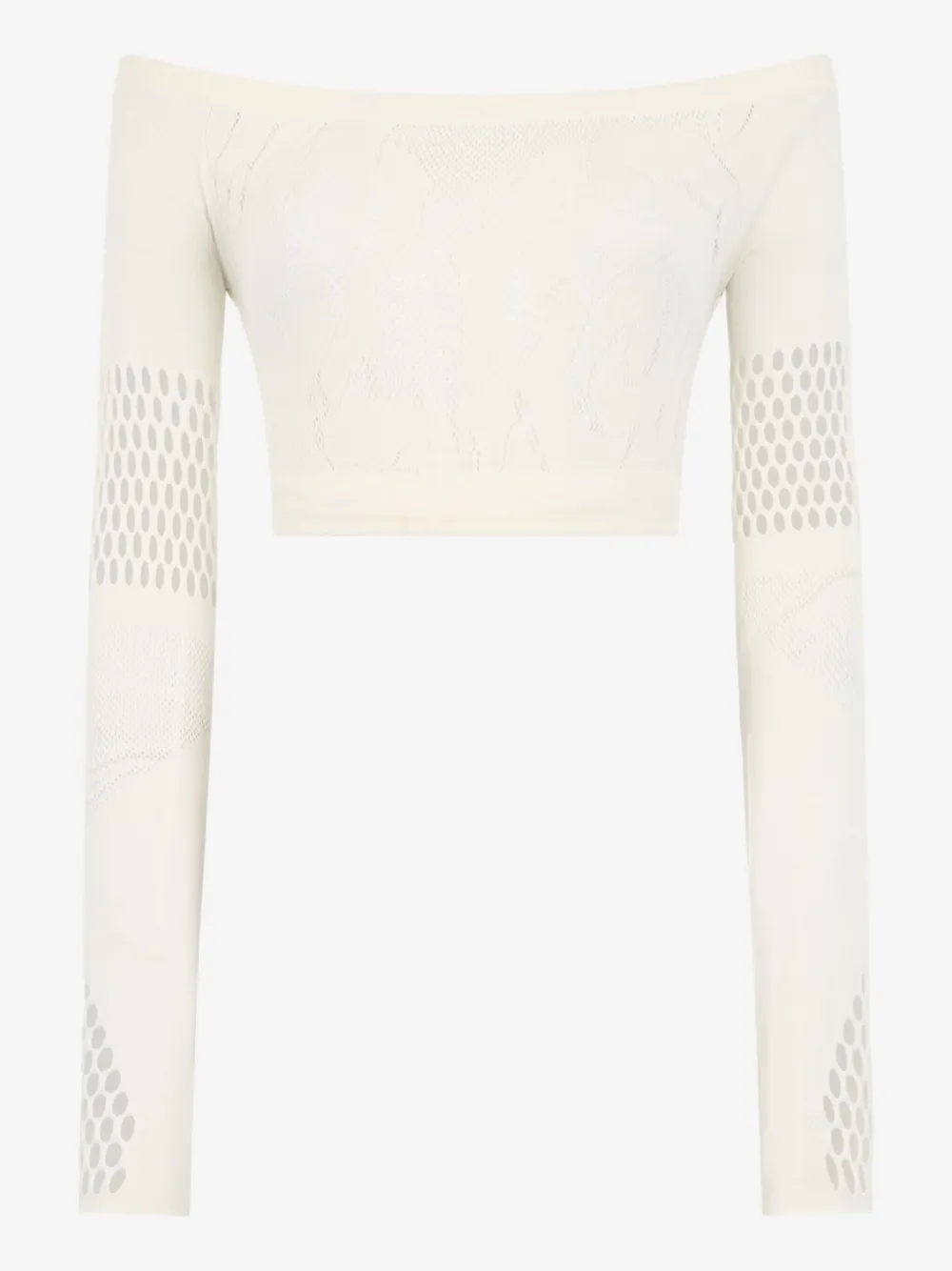 Roberto Cavalli open-knit crop top Beige