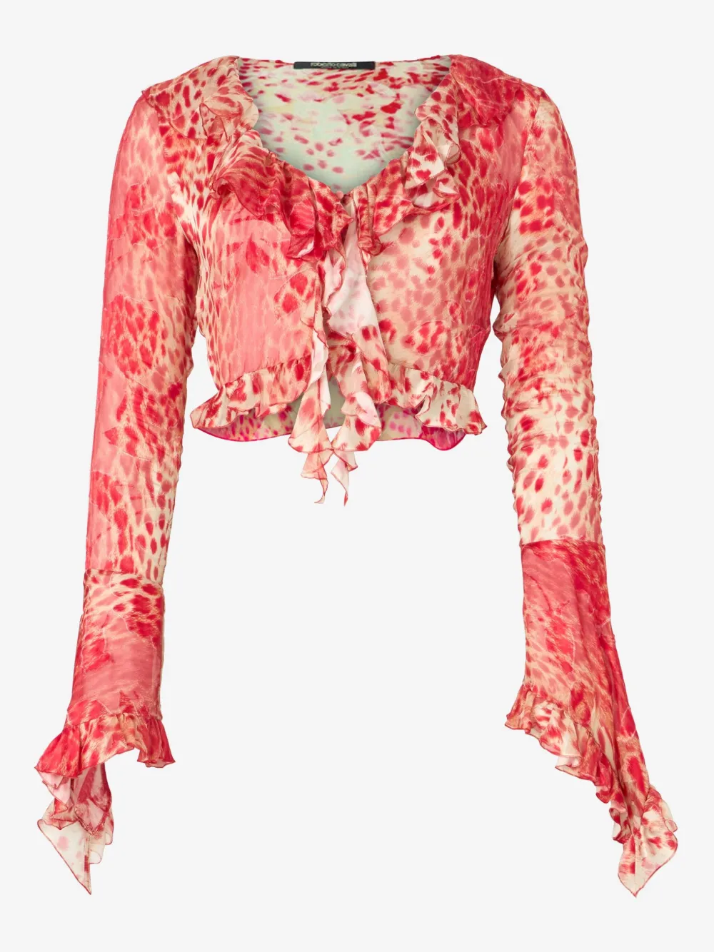 Roberto Cavalli Jaguar-print blouse Rood