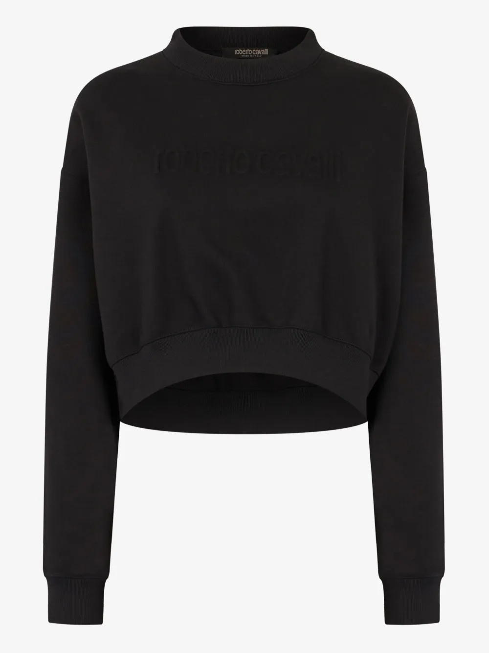 Roberto Cavalli cropped sweatshirt Zwart