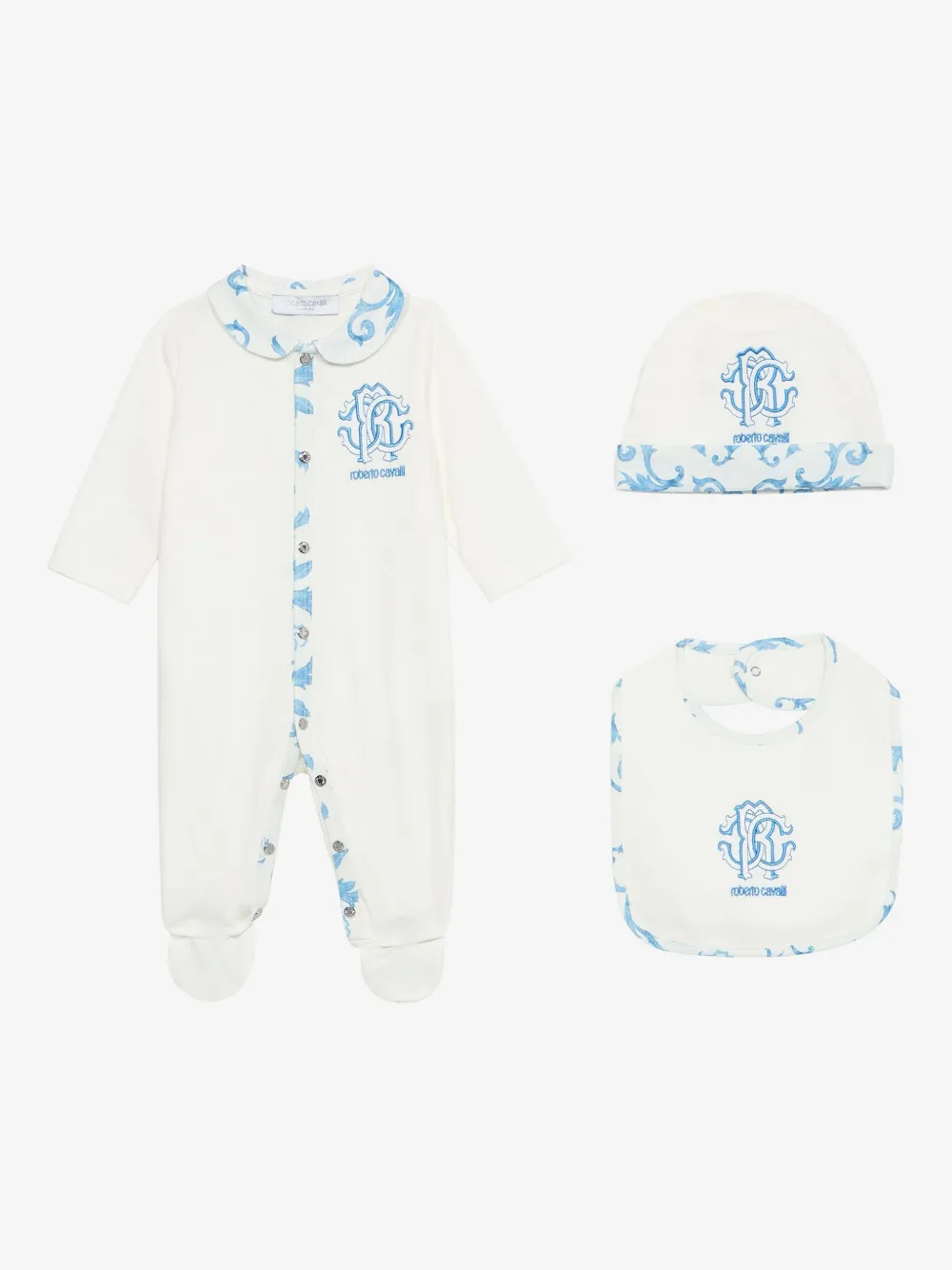 Roberto Cavalli Logo-embroidered Pajamas In White