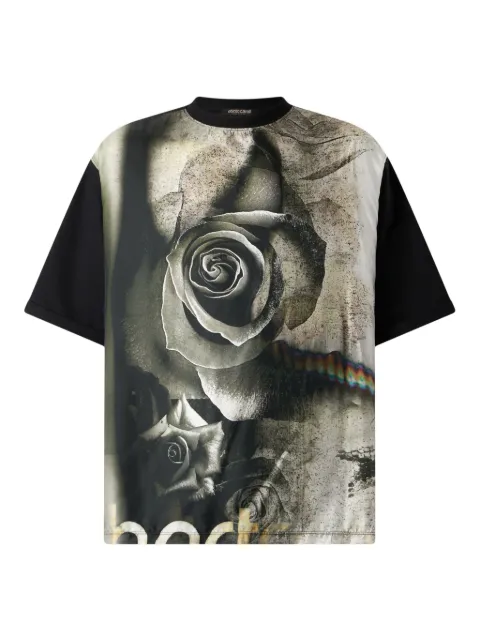 Roberto Cavalli rose-print T-shirt