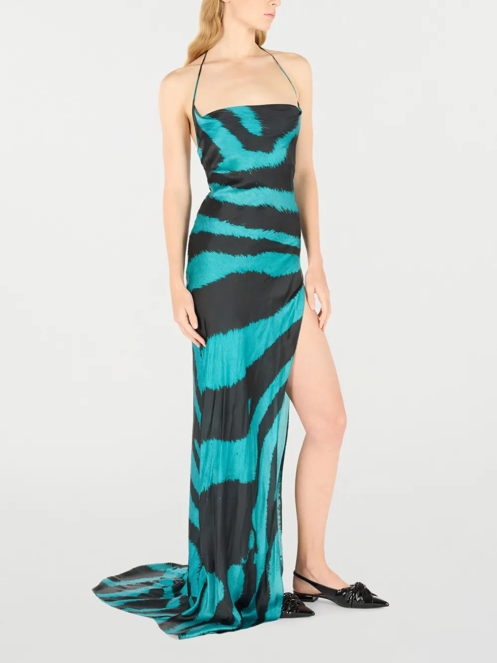 Roberto Cavalli Jurk met zebraprint Zwart