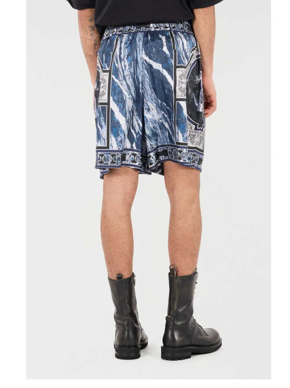 Roberto Cavalli Shorts met abstracte print Blauw