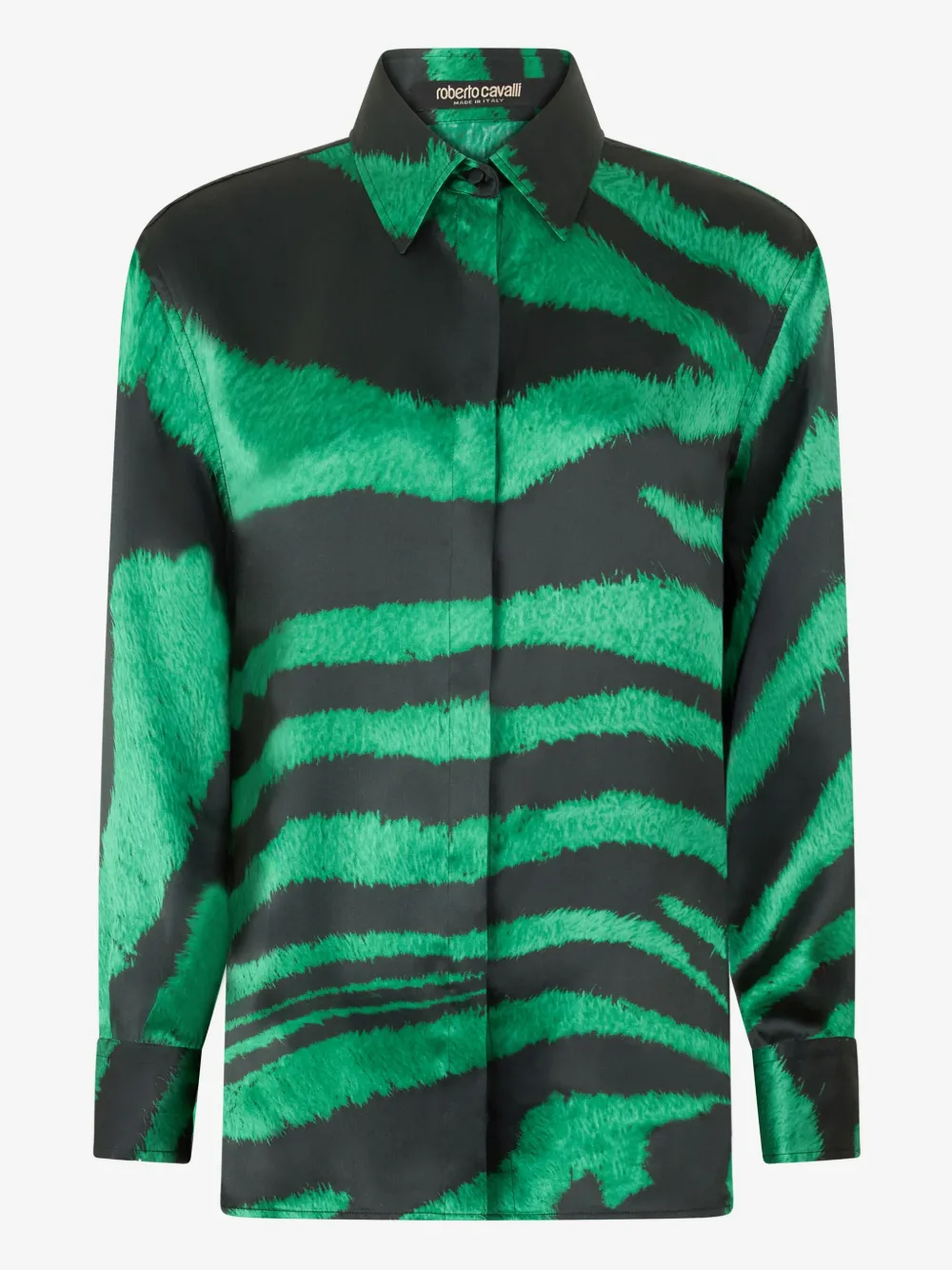 Roberto Cavalli zebra-print shirt Groen