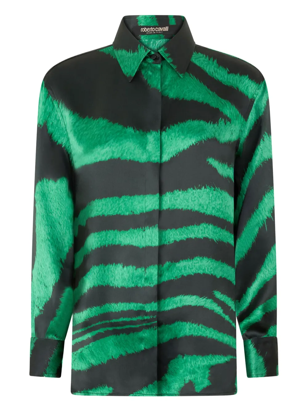 Roberto Cavalli T-shirt met zebraprint Groen