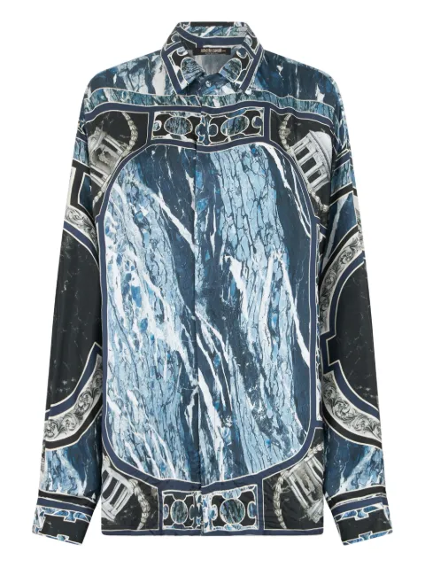 Roberto Cavalli camisa con estampado marmoleado
