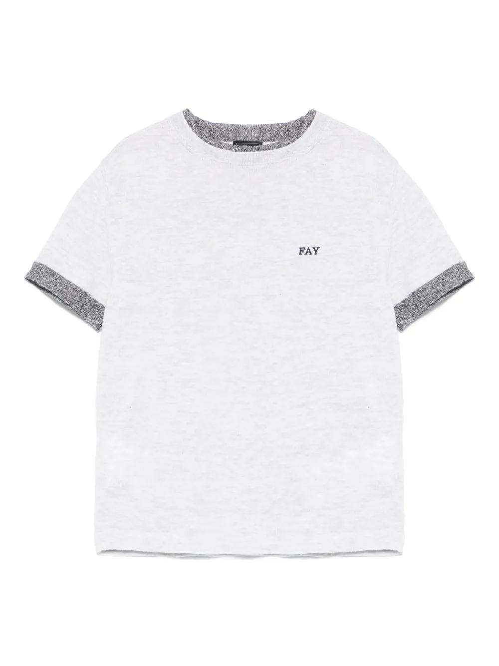 Fay Kids T-shirt met geborduurd logo Grijs