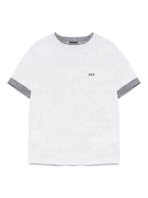 Fay Kids logo-embroidered T-shirt