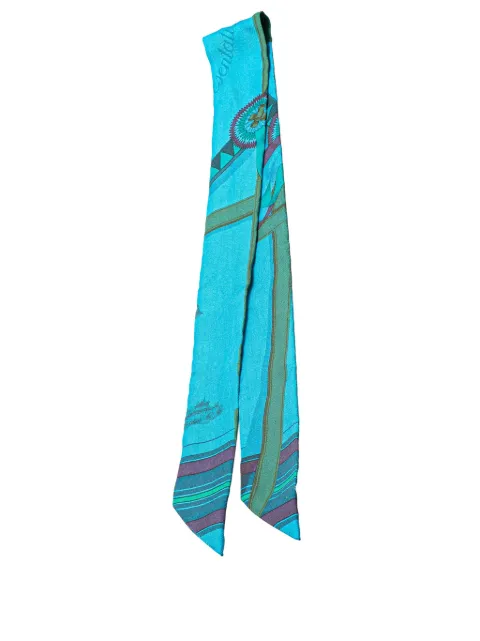 Hermès Pre-Owned mascada 20th Century Printed Silk Twilly Scarf