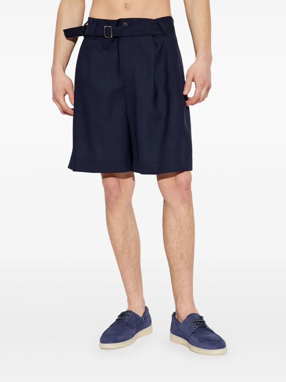 Jacquemus Geplooide shorts Blauw