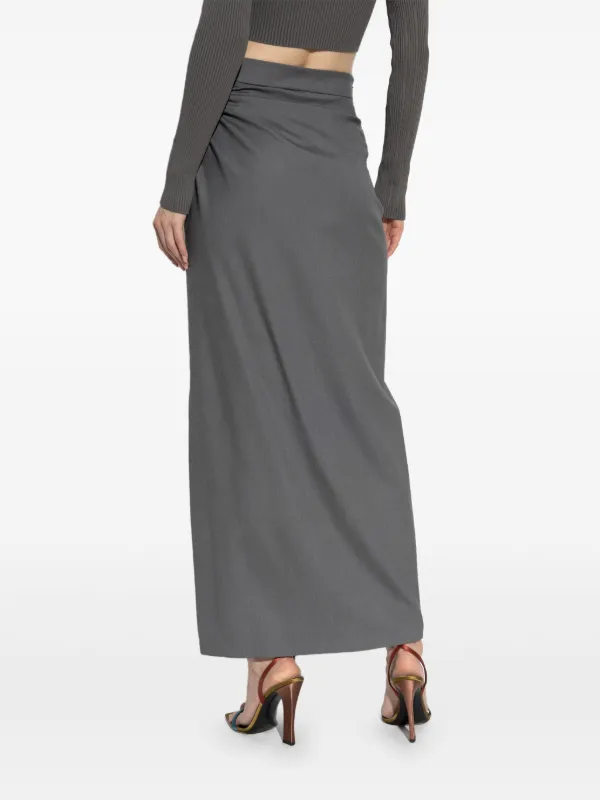 【MAX MARA】雑誌掲載!NAVONA スリムフィット マキシ スカート Max Mara Navona Midi Skirt | Grey | FARFETCH