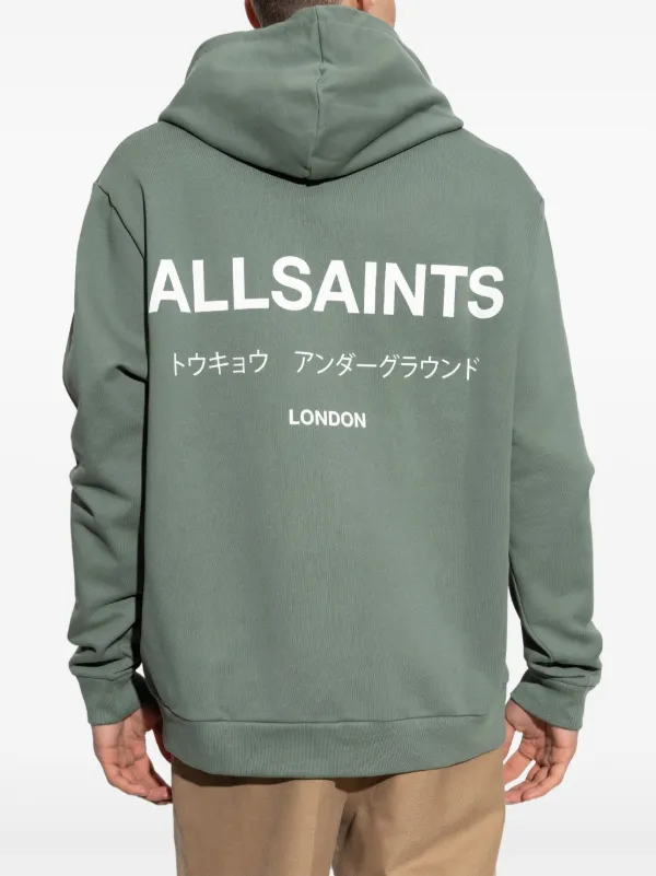 AllSaints Sudadera Underground Con Capucha Verde FARFETCH ES