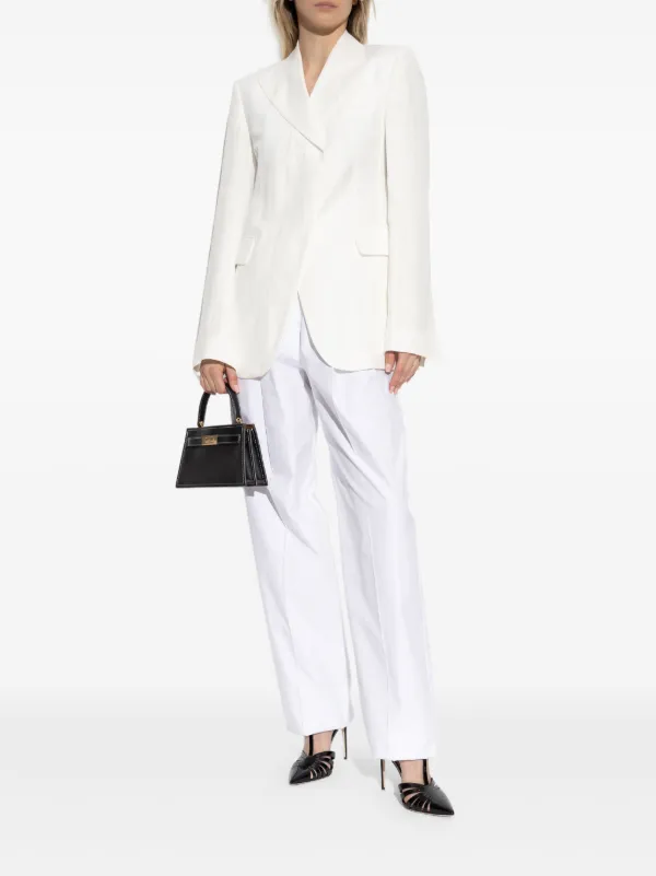 【送料&関税込】Sportmax Cera Blazer Linen and viscose twill blazer, white | Sportmax