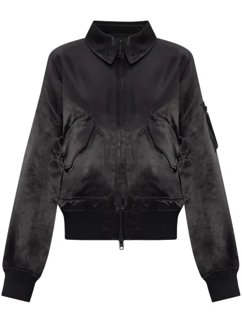 Y-3 satin zip-up bomber jacket
