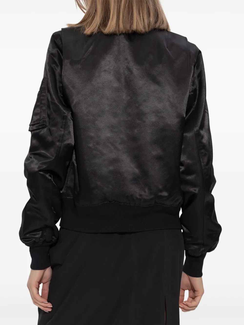 Y-3 Satijnen bomberjack Zwart