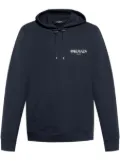 Balmain logo-graphic drawstring hoodie - Blue