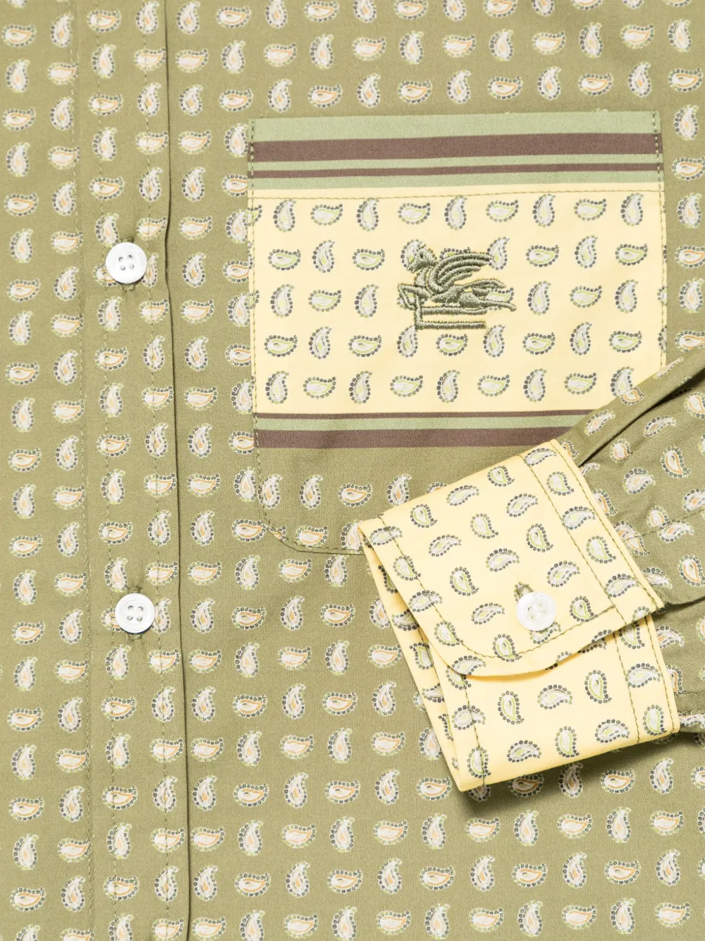 ETRO KIDS Shirt met paisley-print Groen