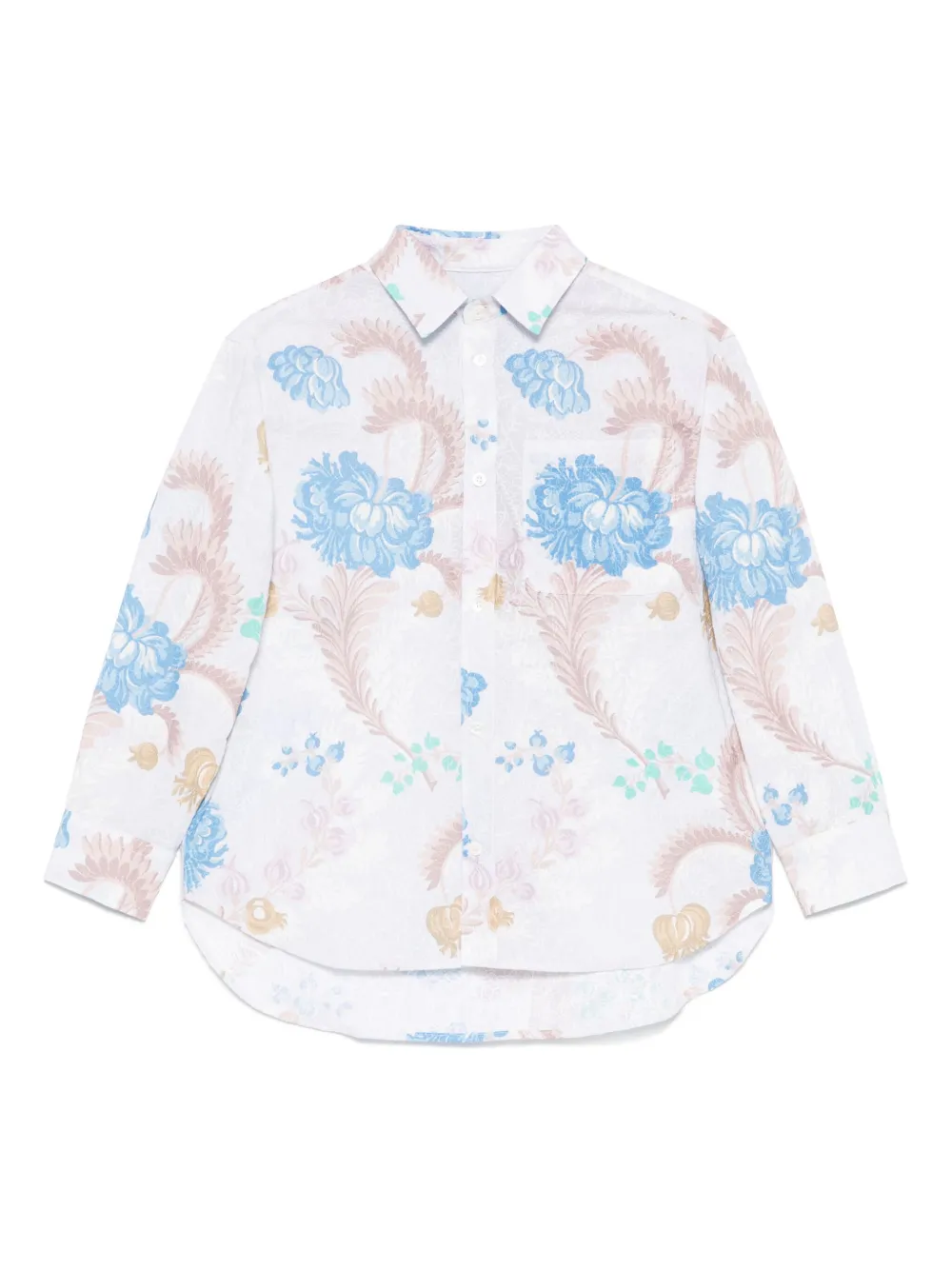 ETRO KIDS Hemd mit Blumen-Print - Grau