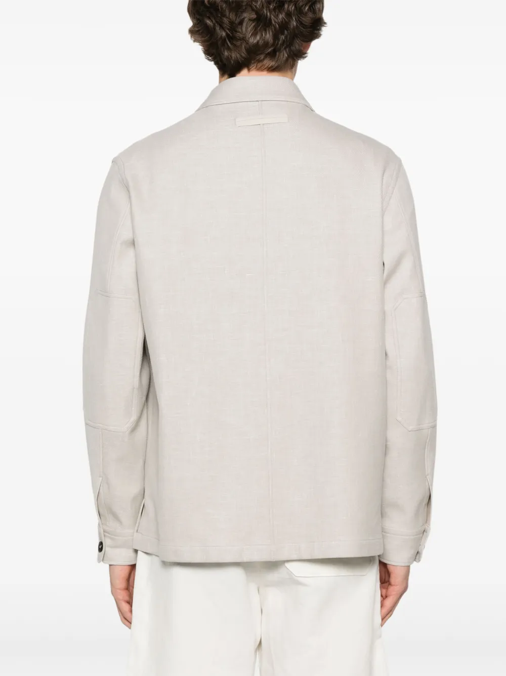 Shop Zegna Cut-away-collar Shirt In Neutrals