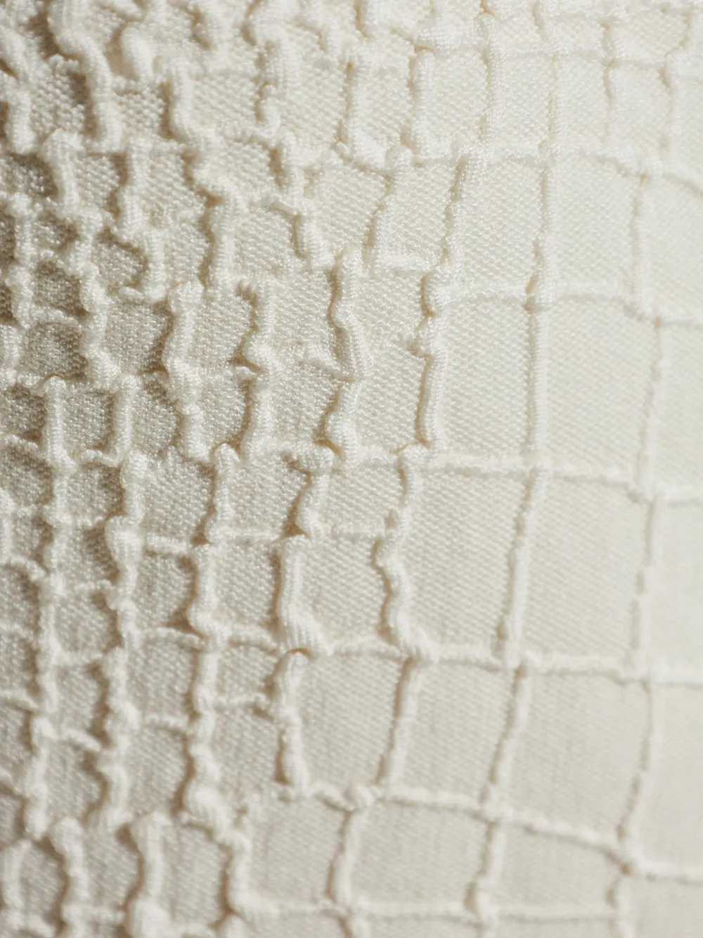 Jacquemus Womens Off-white The Scala Croc-embossed Woven-stretch Cardigan In White