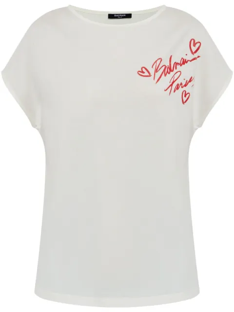Balmain graphic-print short-sleeve T-shirt
