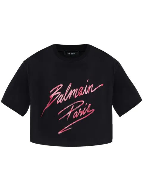 Balmain playera con logo afelpado