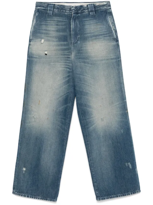Golden Goose Distressed Straight-leg Jeans in Blue