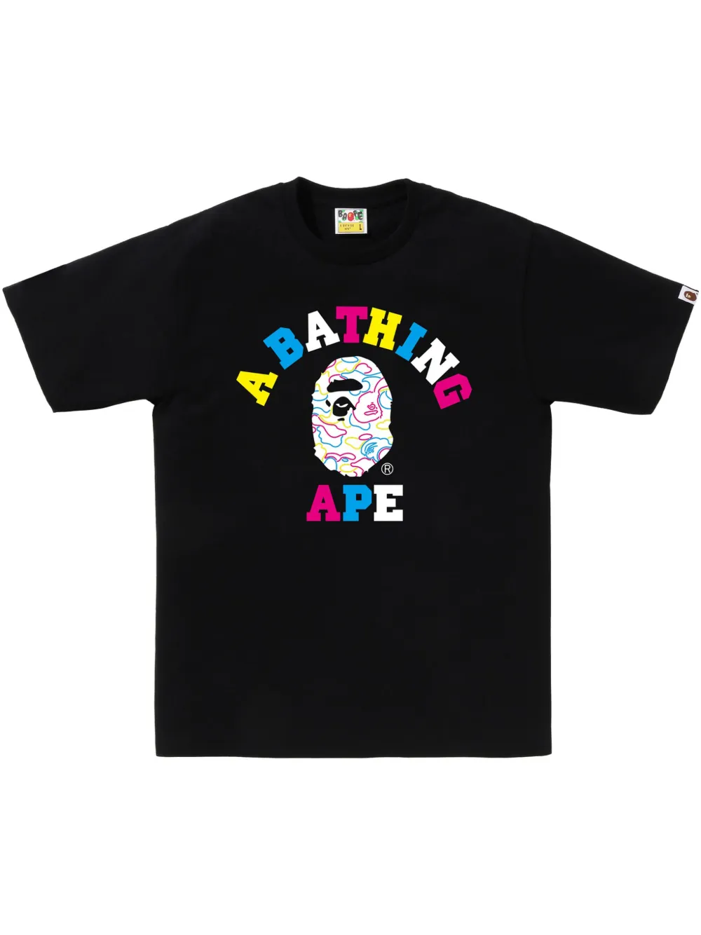 A BATHING APE T-shirt met logoprint Zwart