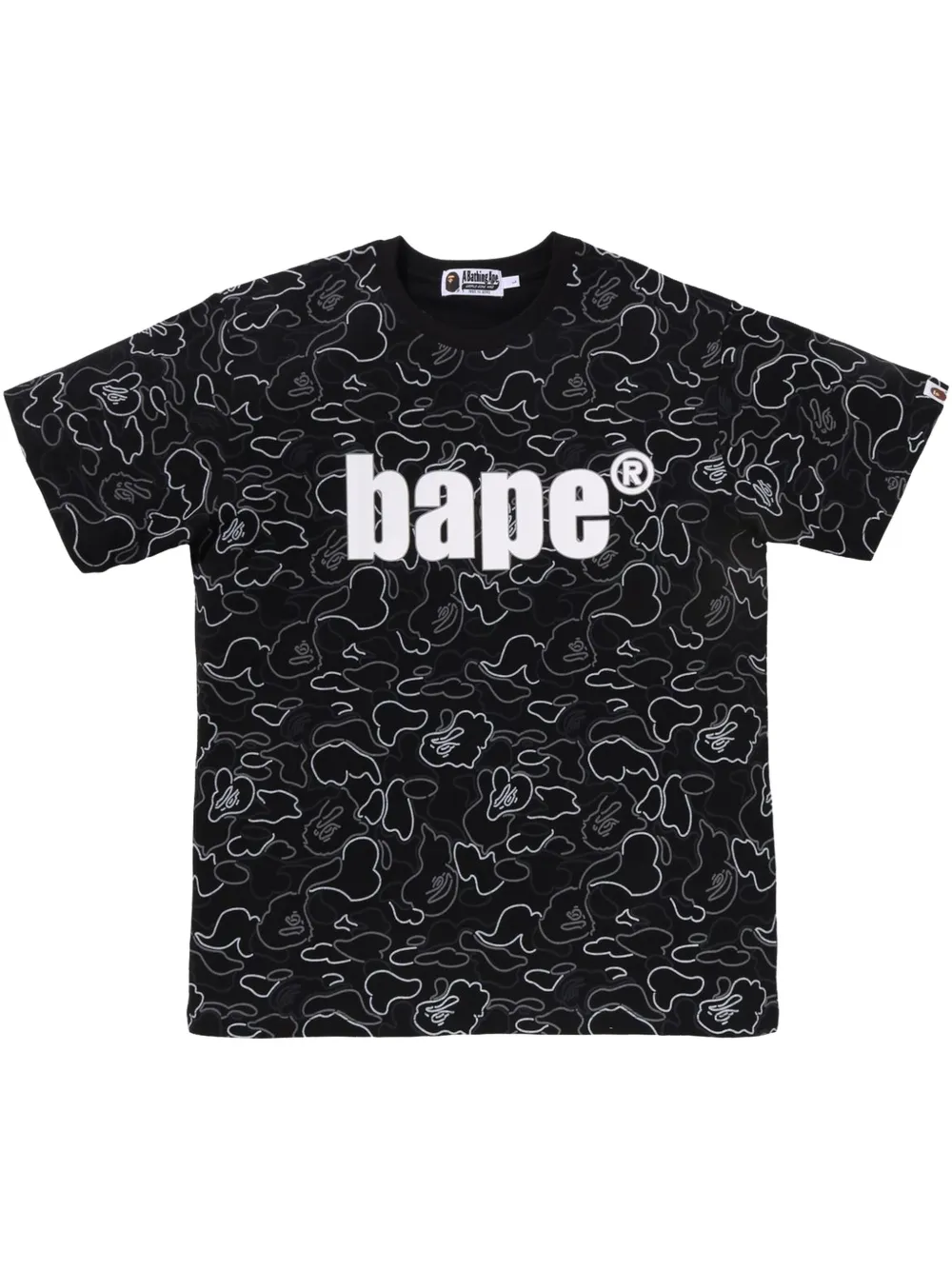 A BATHING APE T-shirt met camouflageprint Zwart