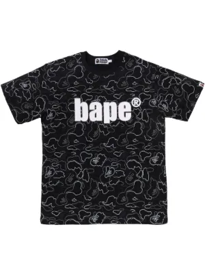 A BATHING APE® カモフラージュ Tシャツ | ブラック | FARFETCH JP