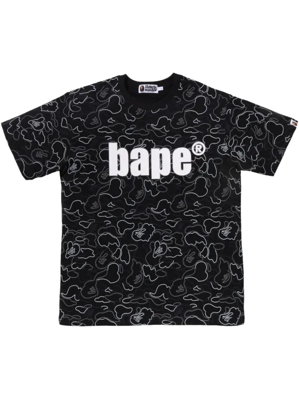 A BATHING APE® カモフラージュ Tシャツ | ブラック | FARFETCH JP