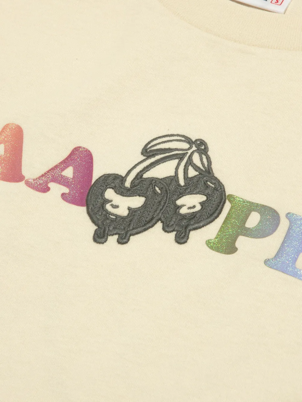 AAPE BY *A BATHING APE T-shirt met kersenprint Beige
