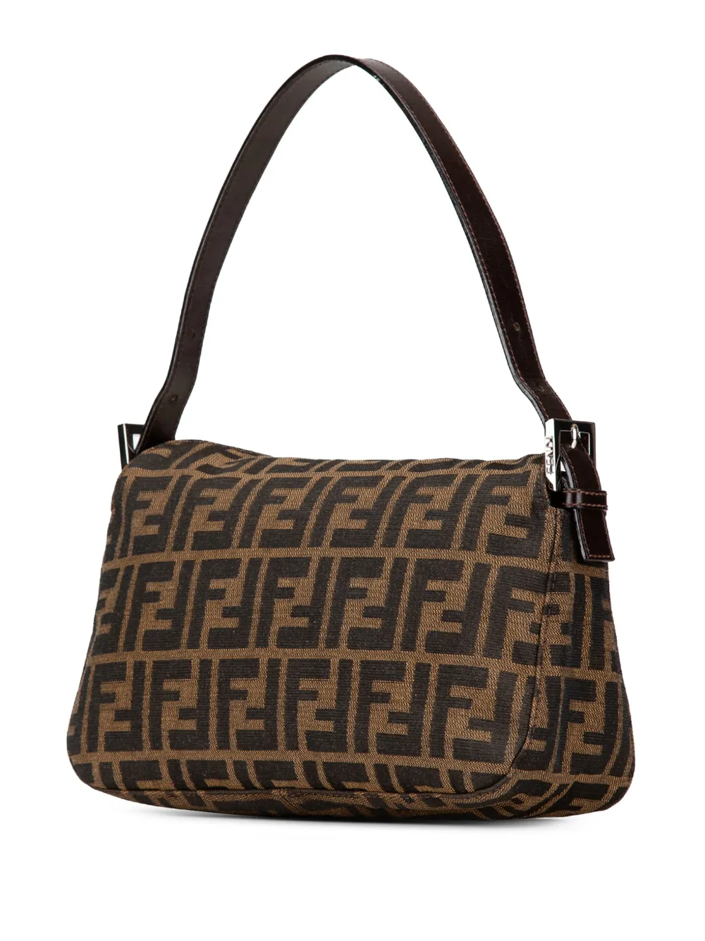 Fendi Pre-Owned 2000-2010 Zucca Canvas Double Flap schoudertas - Bruin