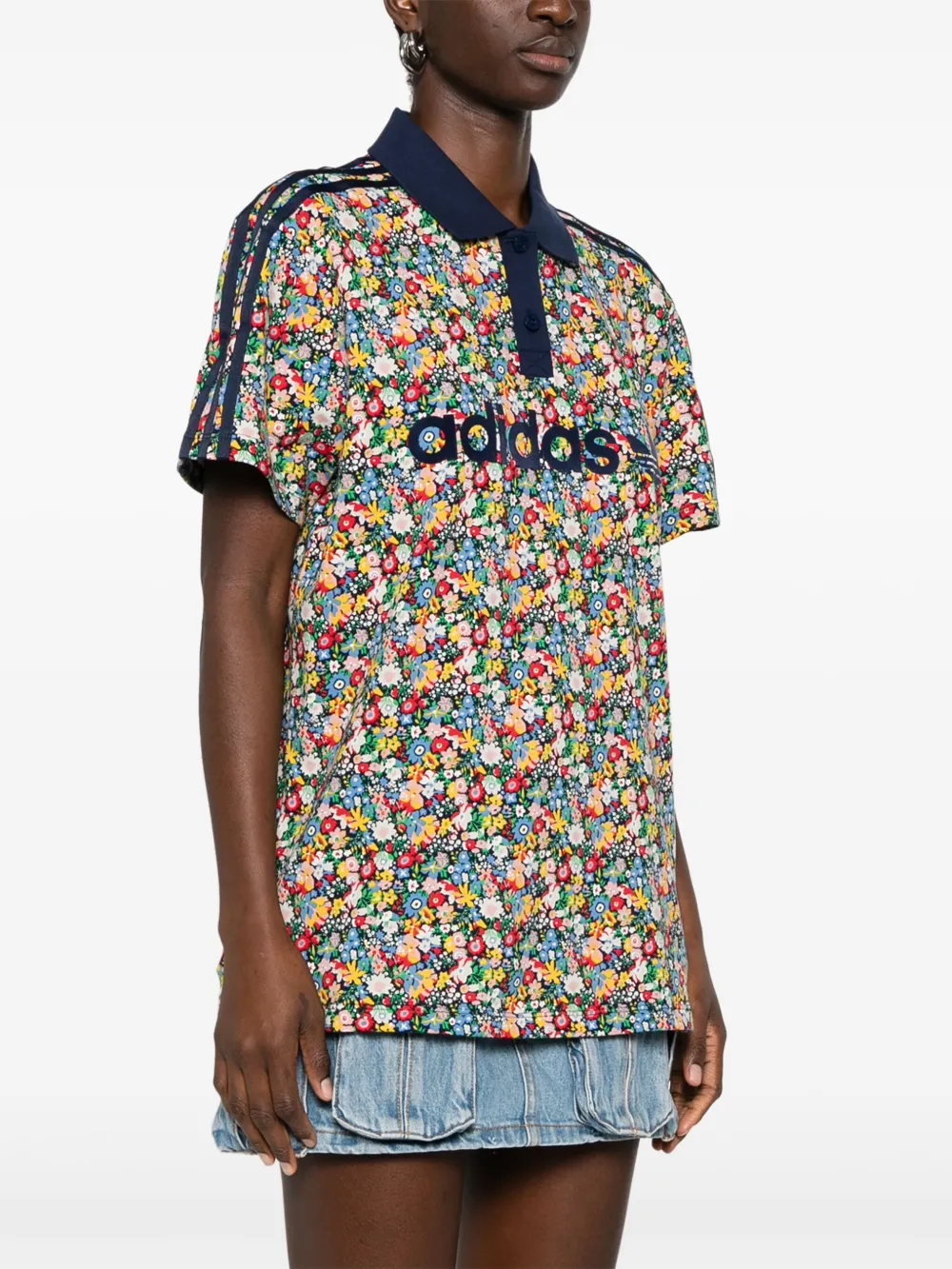 adidas x Liberty London mesh polotop Blauw