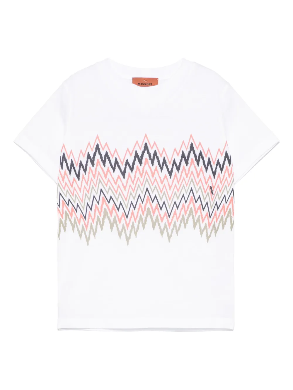 Missoni Kids T-shirt met zigzagprint Wit