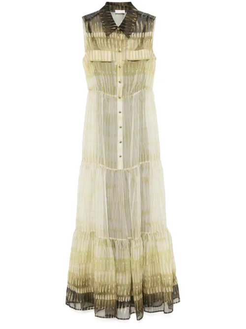 LIU JO robe longue en crêpe - Vert - LIU JO - Modalova