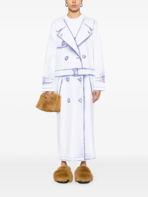 Moschino trench coat-print maxi dress A04620442 - 1