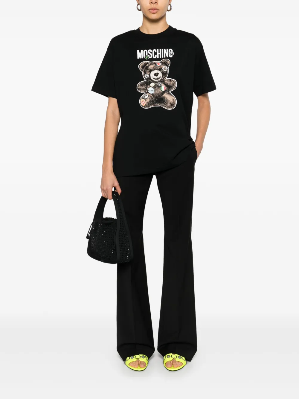 Moschino T-shirt met teddybeerprint Zwart