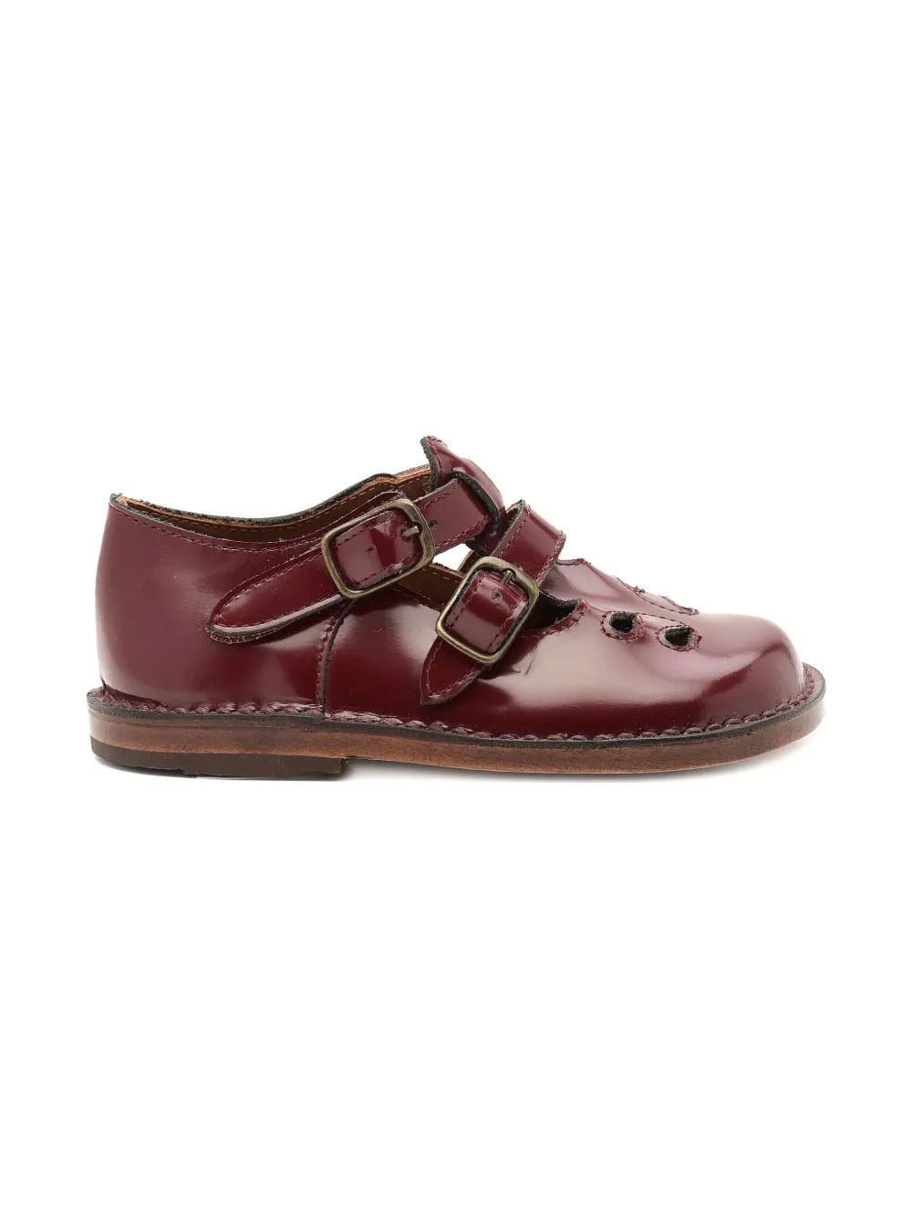 Pèpè patent-leather double-buckle sandals - Rood