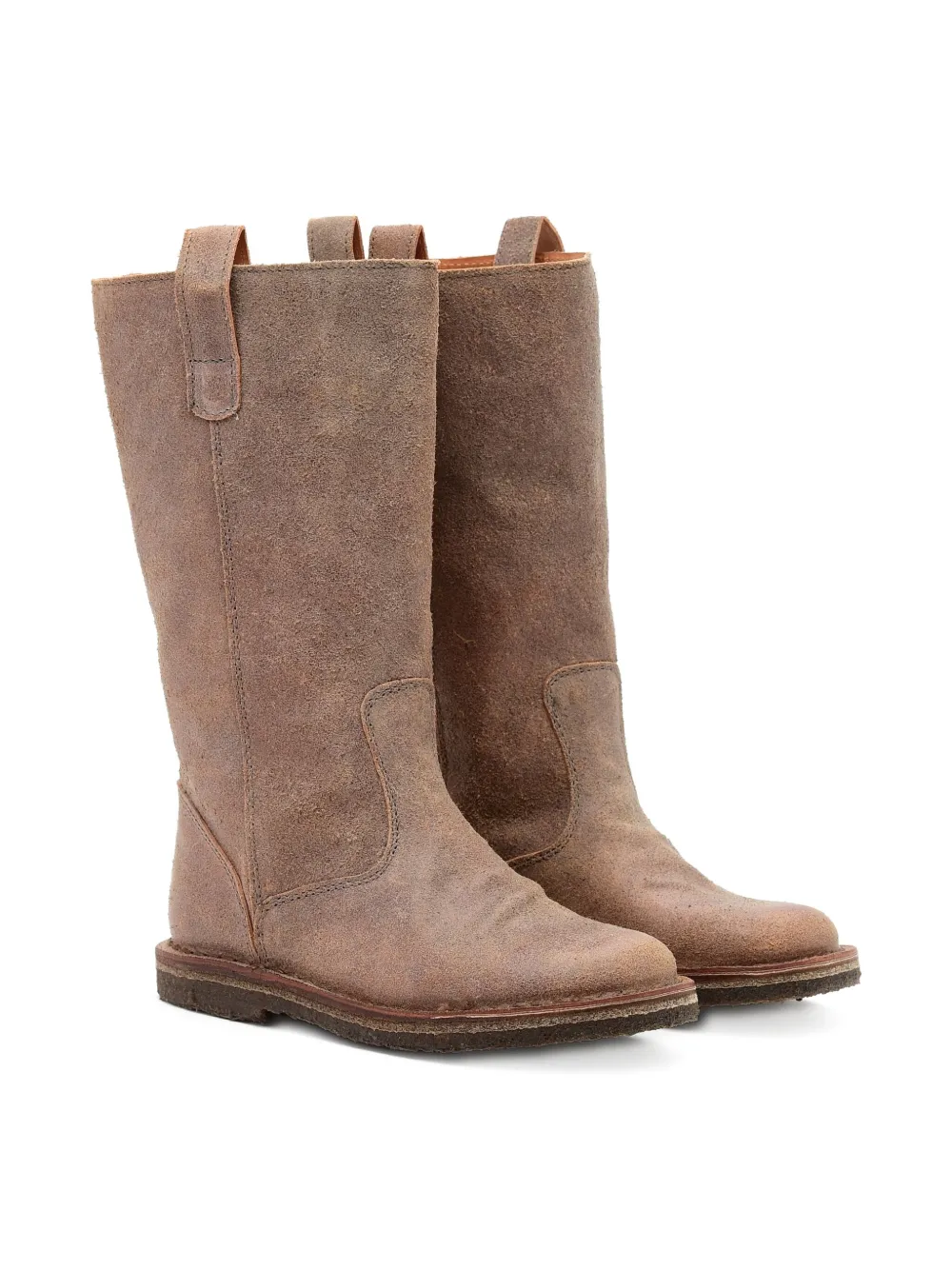 Pèpè Suede Knee-high Boots In Brown