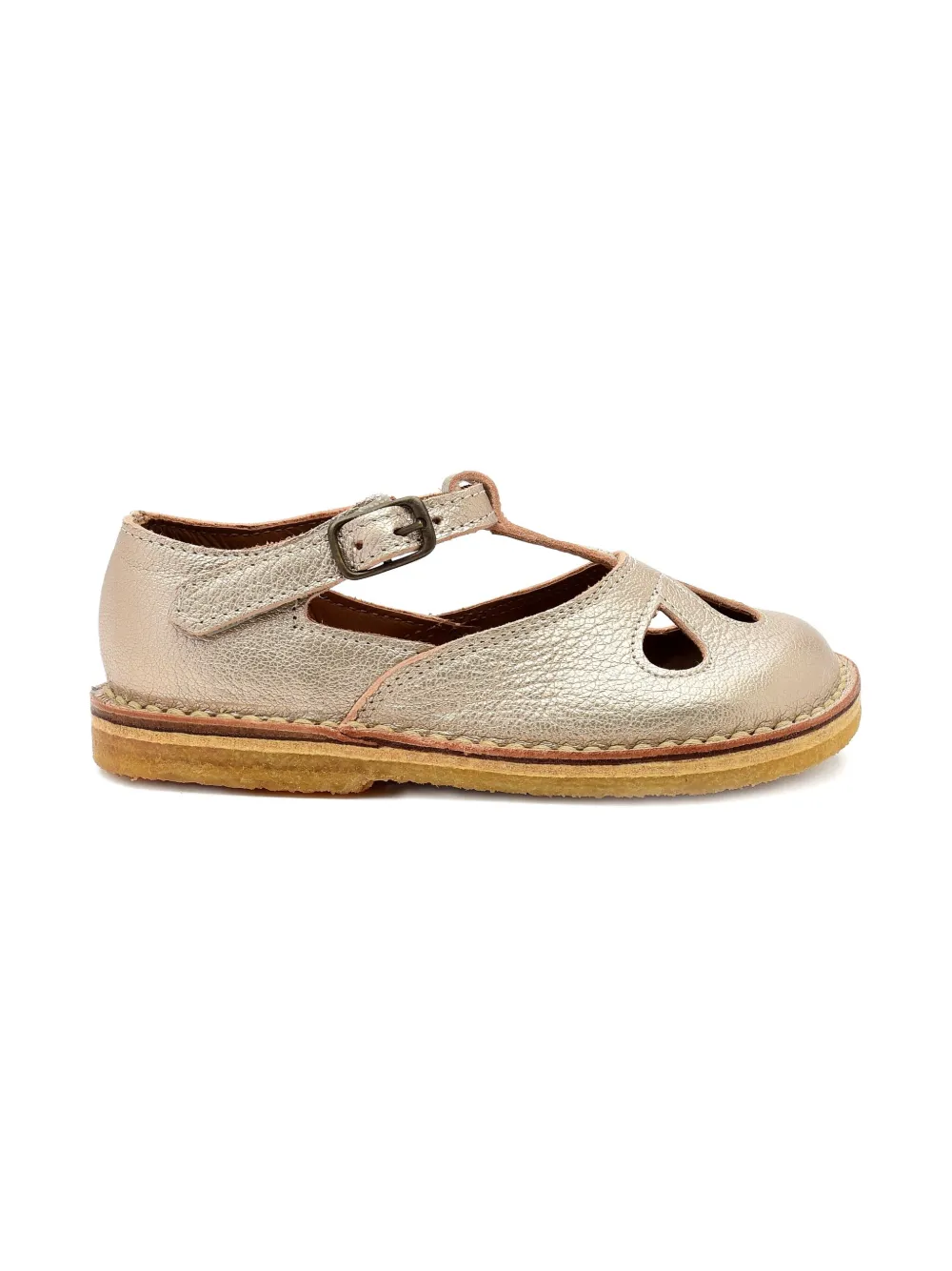 Pèpè Lucy metallic leather T-bar sandals Gold