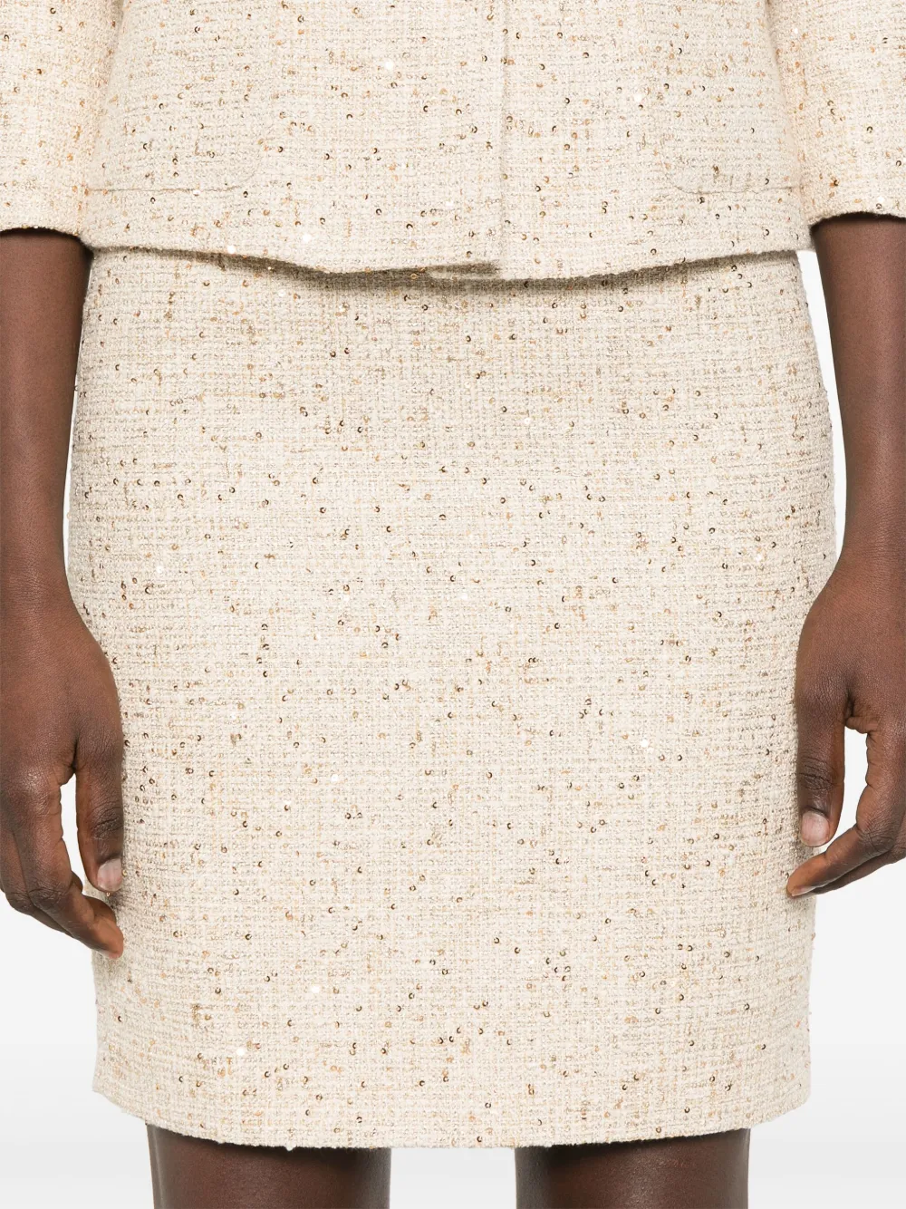 Tagliatore Tweed mini-rok Beige