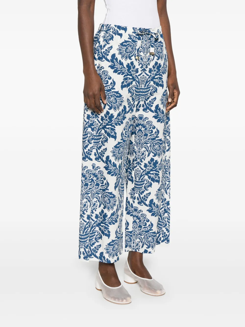 's Max Mara S Max Mara Merano Long Trouser Blue In White