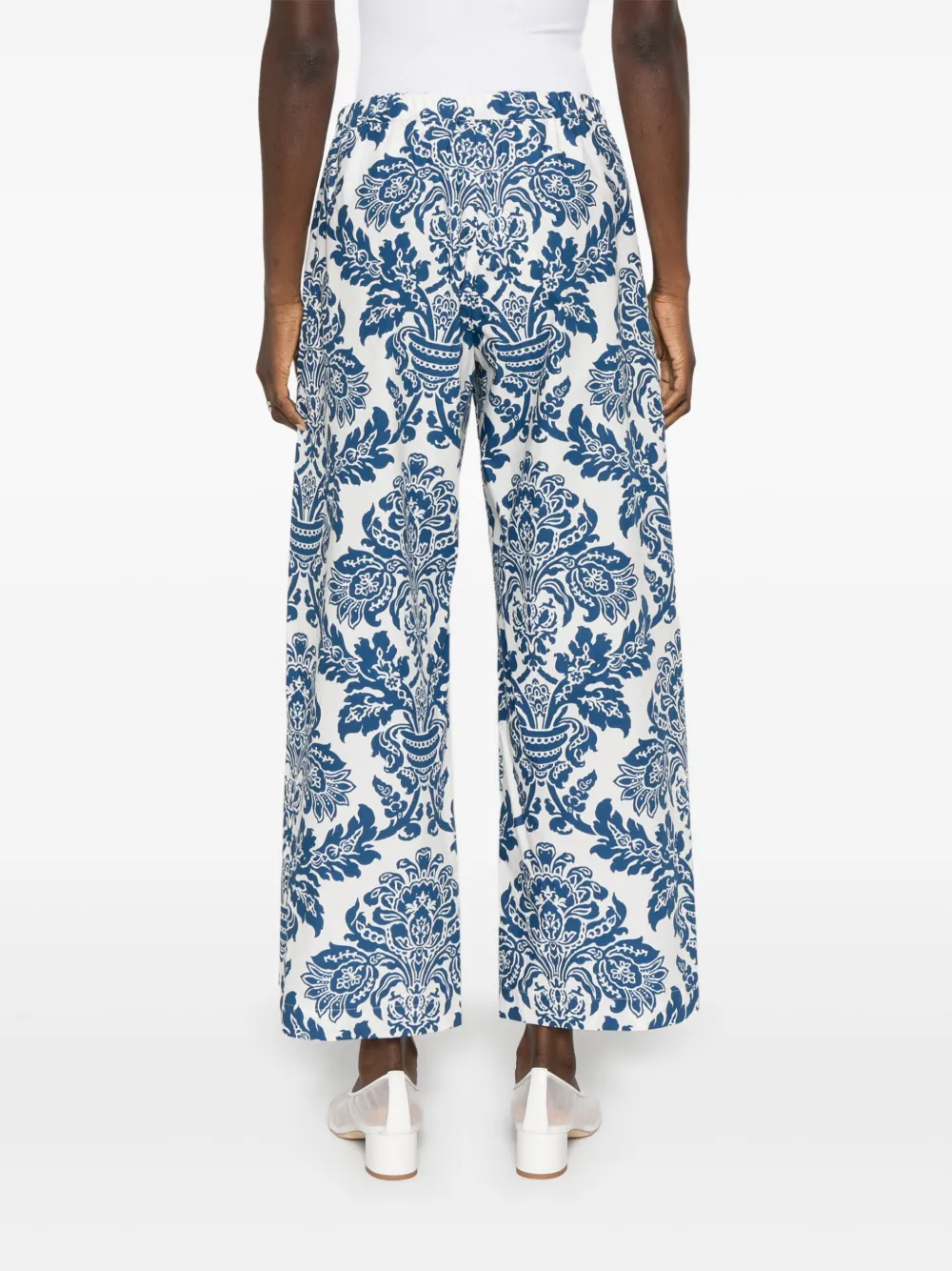 's Max Mara S Max Mara Merano Long Trouser Blue In White