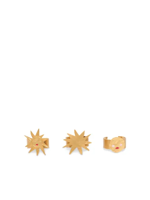 Bimba y Lola sun and face-design ring set