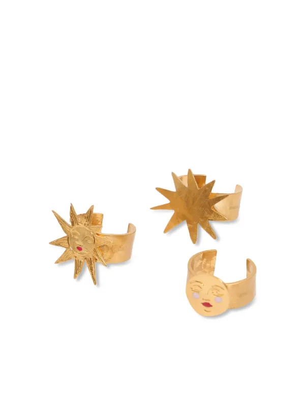 【BIMBA Y LOLA】Sun Ring Bimba y Lola Sun And face-design Ring Set | Gold | FARFETCH AE