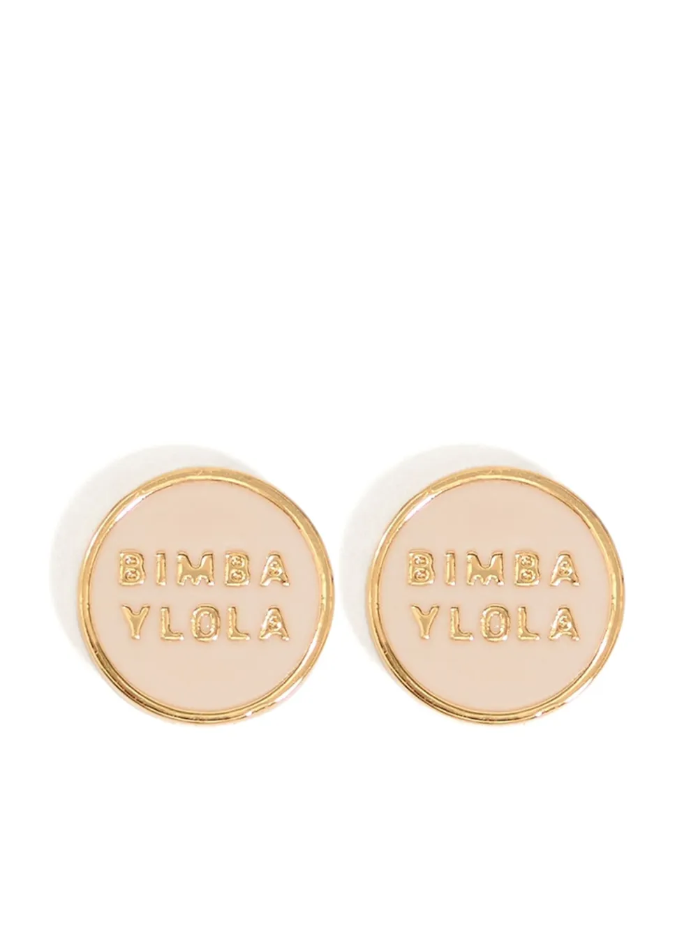 Bimba y Lola aretes con logo grabado | dorado | Image 1